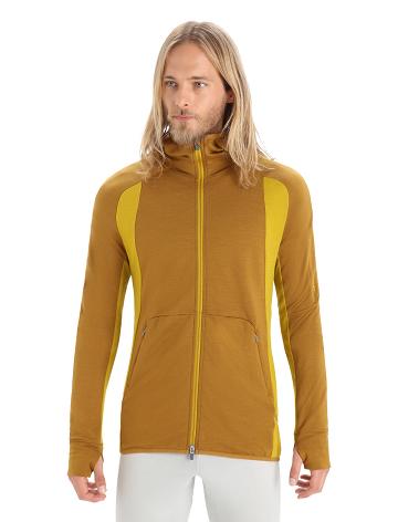 Clove / Silent Gold Men's Icebreaker ZoneKnit™ Merino Long Sleeve Zip Hoodie | USA 1273JPQJ